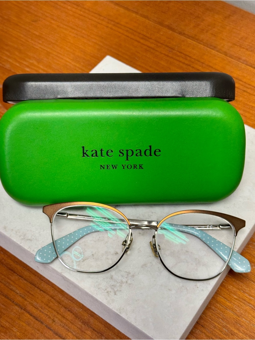 Kate Spade Brown and Silver Metal Cat-Eye Glasses